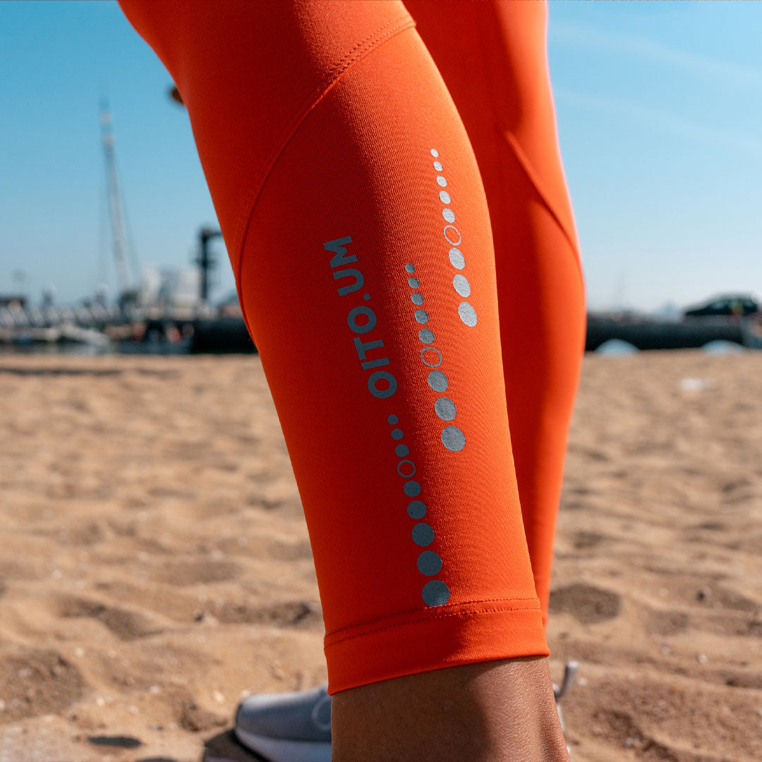 leggins naranjas retro