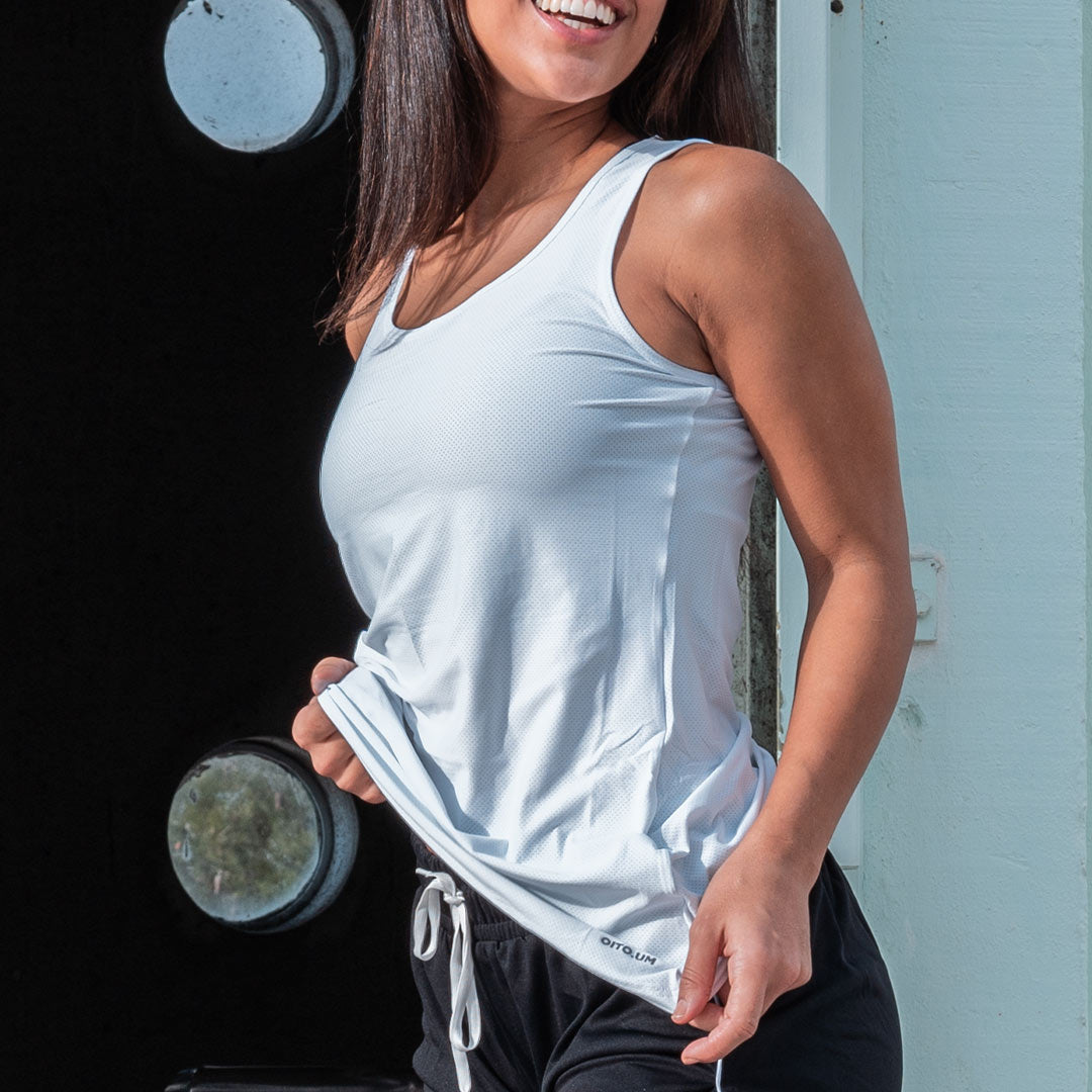 flow white tank top