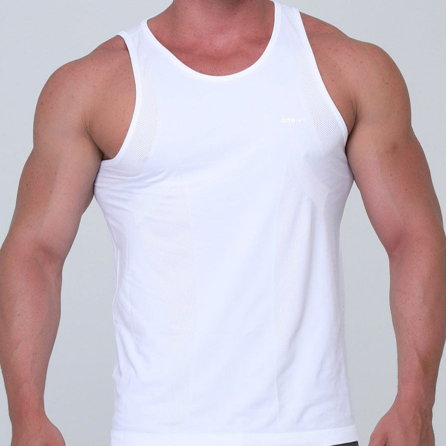 Camiseta sin mangas blanca Marathon