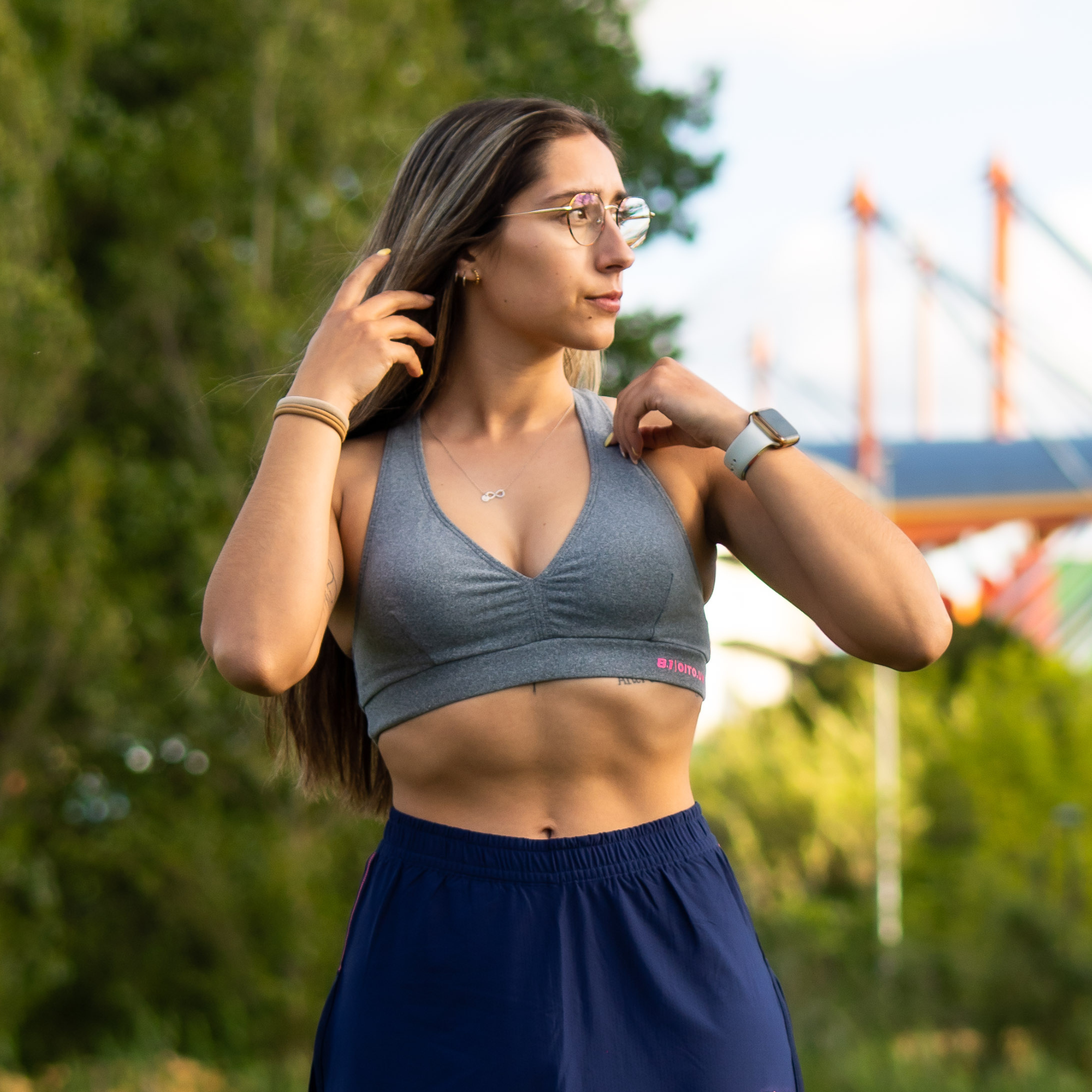 Top Fitness Cinza Escuro