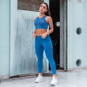 leggins elásticos azules
